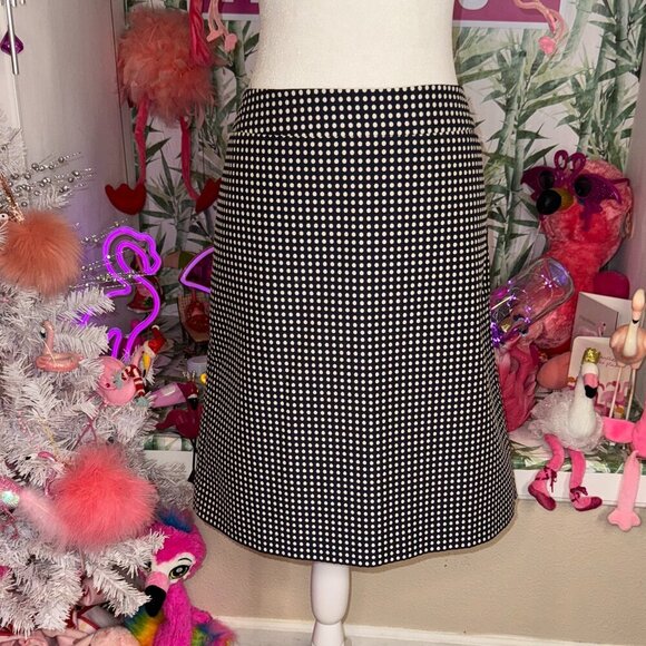 Ann Taylor LOFT Woven Polka Dot Skirt in Blue Size 14 - Picture 1 of 4